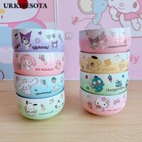 Bát inox URKIBESOTA, Bát tròn Hello Kitty Anime Kuromi, Bộ đồ ăn hai lớp dễ thương Quà tặng gia đình Bát cách nhiệt Trẻ em