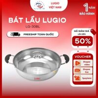 Bát lẩu LUGIO Model LG-BL30 nồi lẩu 1 đáy bếp từ chống gỉ sét inox 430 size 30cm bảo hành 12 tháng
