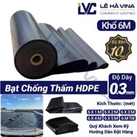 Bạt Lót Hồ Chống Thấm HDPE, Làm Hồ Cá Koi, Nuôi Tôm 0.3mm Theo Mét Tới Khổ 6m 6X1M 6X2M 6X3M 6X4M 6X5M - LÊ HÀ VINA