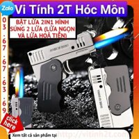 BẬT LỬA 2IN1 HÌNH SÚNG 2 LỬA (LỬA NGỌN VÀ LỬA HOẢ TIỄN) - (XÀI GAS)