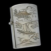 Bật Lửa Bạc Nhật Đúc Nguyên Khối SX Thủ Công Thập Niên 1950s BK19