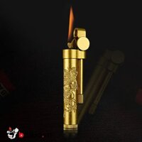 Bật Lửa Bật Lửa PROMISE Xăng Bằng Đồng Thau Họa Tiết Rồng Bay - BNC004Y - High Class Classic Brass Gasoline Gasoline Lighters BNC004Y Flying Dragon Pattern