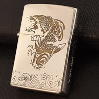 Bật Lửa Chief Cá Chép Bạc Khắc Chìm 5 Mặt