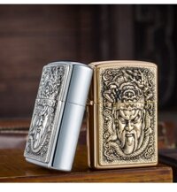 Bật lửa Chief đồng nguyên chất đắp nổi chủ đề Mặt Ông Quan Công, hàng chính hãng