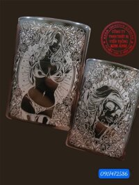 Bật lửa Chief in sơn Chủ đề Bộ Xương Thiếu Nữ, Hàng loại 1 vỏ bằng đồng