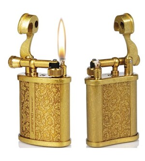 Bật Lửa Đồng Jifeng Hoa Văn JF-018A (Vàng)