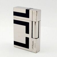 Bật Lửa Dupont Ligne 2 Phom Gasby Bọc Bạc Phủ Men Đen Họa Tiết DP165