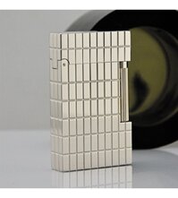 Bật lửa ga đá Dupont hồng kong  trắng ô chữ nhật