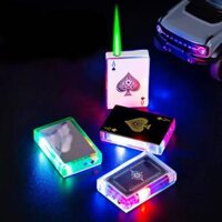Bật lửa hình lá bài có gương soi có đèn có hộp dùng gas