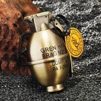 Bật lửa hình trái lựu đạn A1 vàng size lớn dùng gas