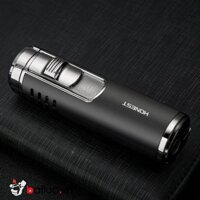 Bật Lửa HONEST  Bốn Tia  Lửa Xanh Chống Gió Hút Xì Gà  Màu Đen - Baicheng Jiuge No. 1 Lighters Four Blue Flame Anti-Wind Sucks Black Cigarettes