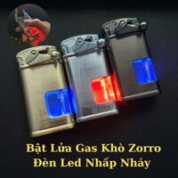 Bật Lửa Hộp Quẹt Gas Khò 1 Tia Zorro Có Đèn Led Nhấp Nháy Chuyển Màu - Hộp Quẹt Gas Khò Độc Lạ