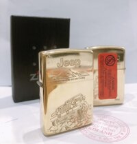 Bật lửa, hộp quẹt Zippo Armor vỏ dầy, khắc chìm xe JEEP ( mẫu mới), Hàng loại 1 vỏ bằng đồng có tem đỏ