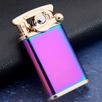 Bật lửa hột quẹt CHIEF xăng đá búng tay đánh lửa CF018 FULLBOX - xài xăng - Tím titan