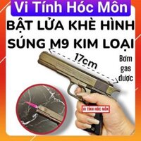 BẬT LỬA KHÈ HÌNH SÚNG M9 KIM LOẠI (SIZE: 17CM) - (XÀI GAS)