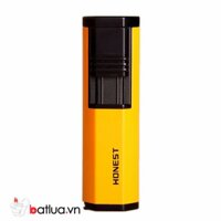 Bật lửa khò 2 tia Honest có đầu đục xì gà màu vàng - BL11300-C