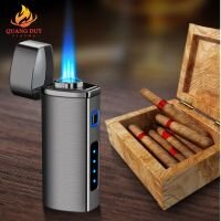 Bật lửa khò  3 tia công tắc điện đánh lửa sạc pin độc đáo và tiện ích BLHB198