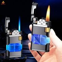 Bật lửa khò, hột quẹt gas đá, bình gas trong suốt hiển thị gas theo dõi dễ dàng