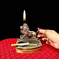 Bật lửa kiêm gạt tàn hình sư tử (bật lửa để bàn) xài gas