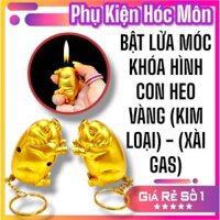 BẬT LỬA MÓC KHÓA HÌNH CON HEO VÀNG (KIM LOẠI) - (XÀI GAS)