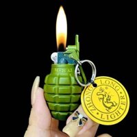 Bật lửa móc khóa hình trái lựu đạn a2 xanh (size nhỏ) – (xài gas)