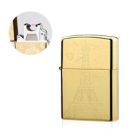 Bật Lửa Sạc Điện Khắc Hình Tháp Eiffel - pin sạc (Vàng)