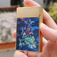 Bật lửa S.T. Dupont Hồng Kông Sơn Mài Cá Koi May Mắn 2 Lửa (tai thỏ)