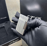 Bật lửa S.T. Dupont HongKong phay xước Bạc cổ thấp