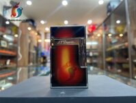 Bật lửa S.T.Dupont Ligne 2 Aterlier Red Natural Lacquer Sun Burst Red Super (Viền Bạc)