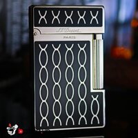 Bật lửa ST.Dupont mẫu A007 nền đen xoáy mắt xích -