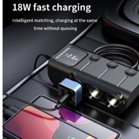 Bật lửa thuốc lá ô tô một đến ba 3 cổng USB công tắc độc lập PD sạc nhanh thông minh Bộ sạc chuyển đổi 120W