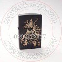 Bật lửa xăng đá zippo Chief chạm hình Quang Công