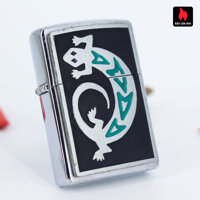 Bật Lửa Zippo 2005  Zippo Emblem Silver Lizard Brushed Chrome