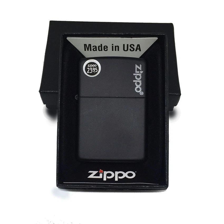 Bật lửa Zippo 218ZL Logo Black Matte Pocket Lighter