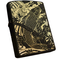 Bật Lửa Zippo 236 Khắc Cá Chép Vượt Vũ Môn  Zippo 236.Cachepvm