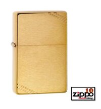 Bật lửa Zippo 240vàng nhám góc Vintage Brushed Brass- Chính hãng 100