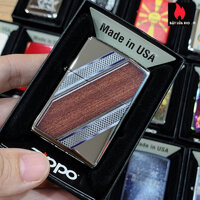 Bật Lửa Zippo 250 Steel &amp; Wood Diagonal