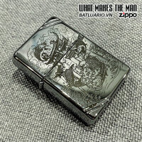 Bật Lửa Zippo 260 Khắc Cá Chép Vượt Vũ Môn Quan  Zippo 260.Cachepvmq