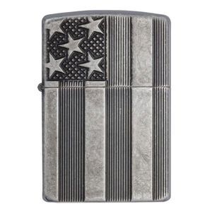 Bật lửa Zippo 28974 Armor Flag Antique Silver Plate