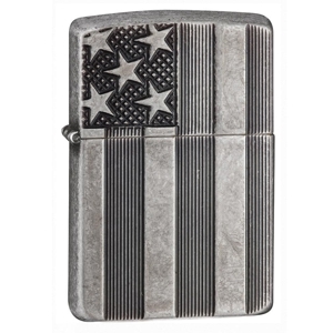Bật lửa Zippo 28974 Armor Flag Antique Silver Plate