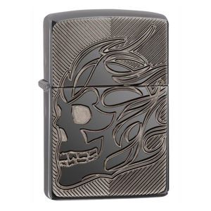 Bật lửa Zippo 29230 - Armor Deep Carved Flaming Skull