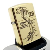 Bật Lửa Zippo Armor Đồng Nguyên Khối Chủ Đề Bản Đồ Việt Nam ZKB92