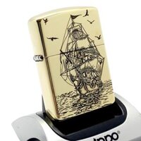Bật Lửa Zippo Armor Đồng Nguyên Khối Chủ Đề Thuận Buồm Xuôi Gió May Mắn ZKB102