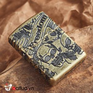 Bật lửa Zippo Armor Freedom Skull Antique Brass 49035