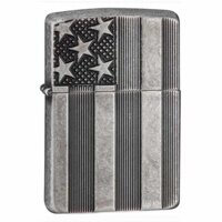 Bật Lửa Zippo Armor US Flag Antique Silver Plate 28974