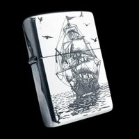 BẬT LỬA ZIPPO BẠC ĐÚC NGUYÊN KHỐI STERLING CHỦ ĐỀ THUẬN BUỒM XUÔI GIÓ ZB41