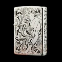 Bật lửa Zippo Bạc nguyên khối khắc hình cô gái 5 mặt - ZB27