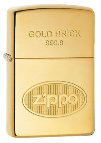 Bật lửa Zippo bằng đồng solid brass thỏi vàng 9999 Gold Brick - Made in USA