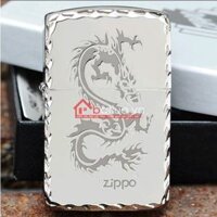 Bật lửa zippo chính hãng họa tiết rồng 1941 phiên bản bạc -