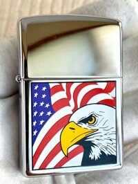 Bật lửa Zippo Đại bàng và cờ Mỹ năm 2003 - Made in USA